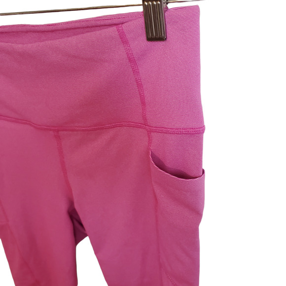 ATHLETA Capri Pink Striped Athletic Work Out Leggings Women's Size Small - Picture 9 of 13